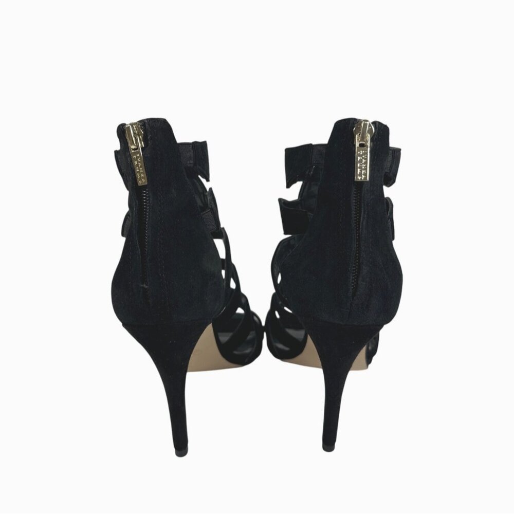 Ivanka Trump Marjory Black Open Toe Caged Booties - Marjory Stretch High-Heel 9M - Picture 4 of 12